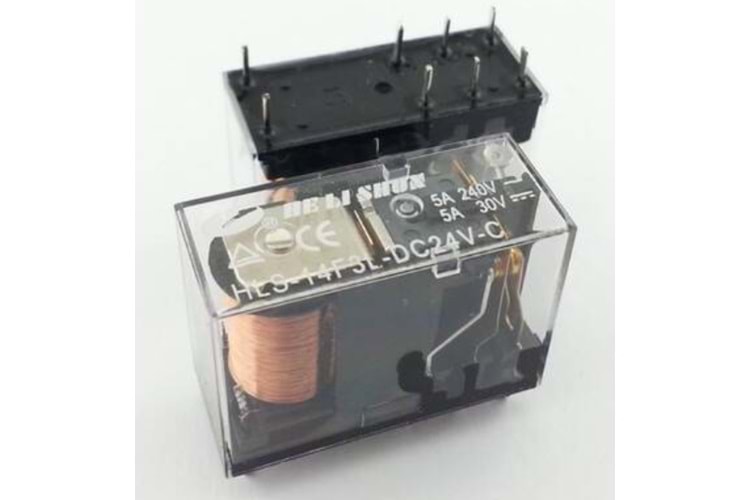 RELAY POWER 5A 24VDC 2FormC PCB TYPE TRANSPARENT