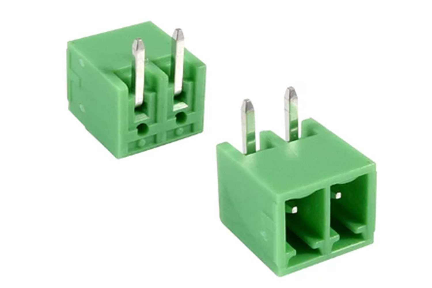 TERM 2P 3.81MM 90* GREEN CLOSED MALE THT