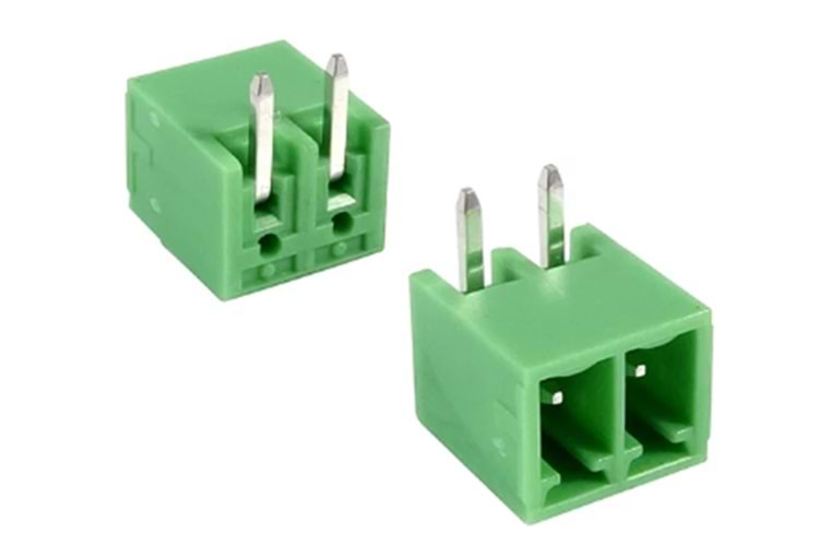 TERM 2P 3.81MM 90* GREEN CLOSED MALE THT