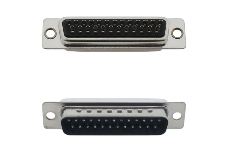 CONN DSUB 25P SOLDER TYPE 180C MALE BLACK THT