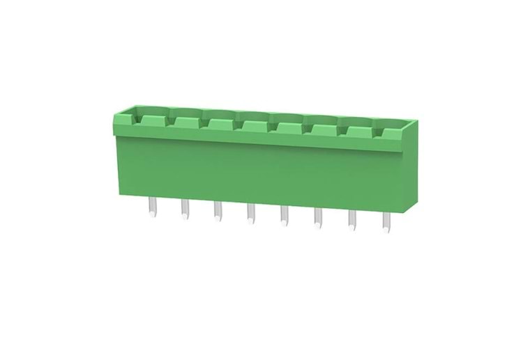 TERM 8P 5.08mm 180* GREEN CLOSED MALE LONG PIN THT