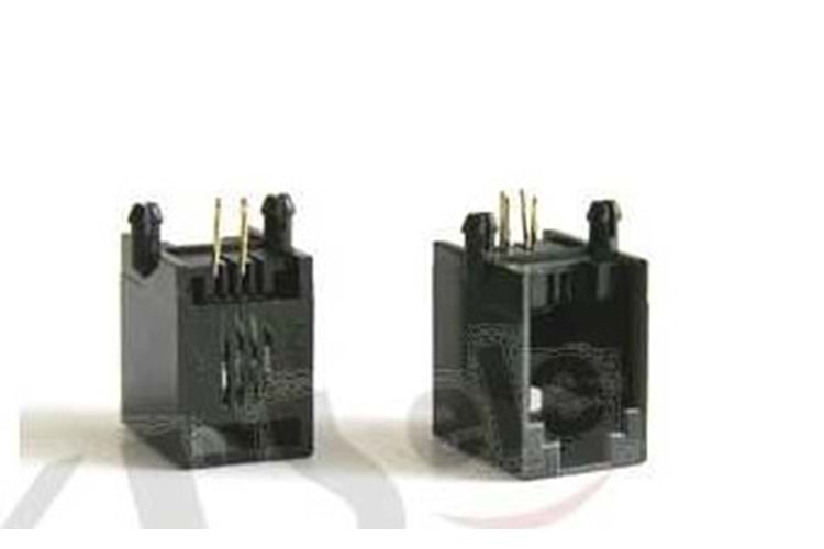 MODULAR JACK 4P4C (RJ9,RJ10,RJ22) BLACK R/A THT