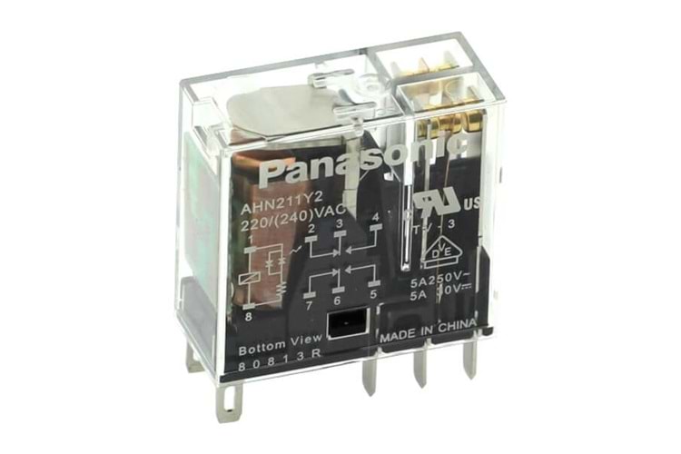 RELAY 5A 220VAC WITH LED 2PNC THT