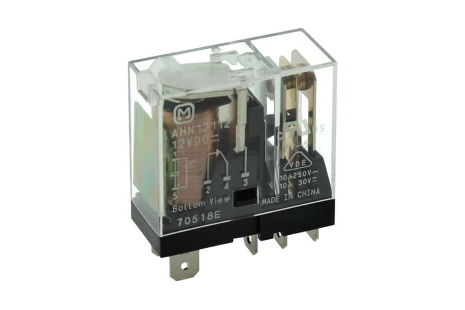 RELAY 10A 12VDC WITH LED 1PNC THT
