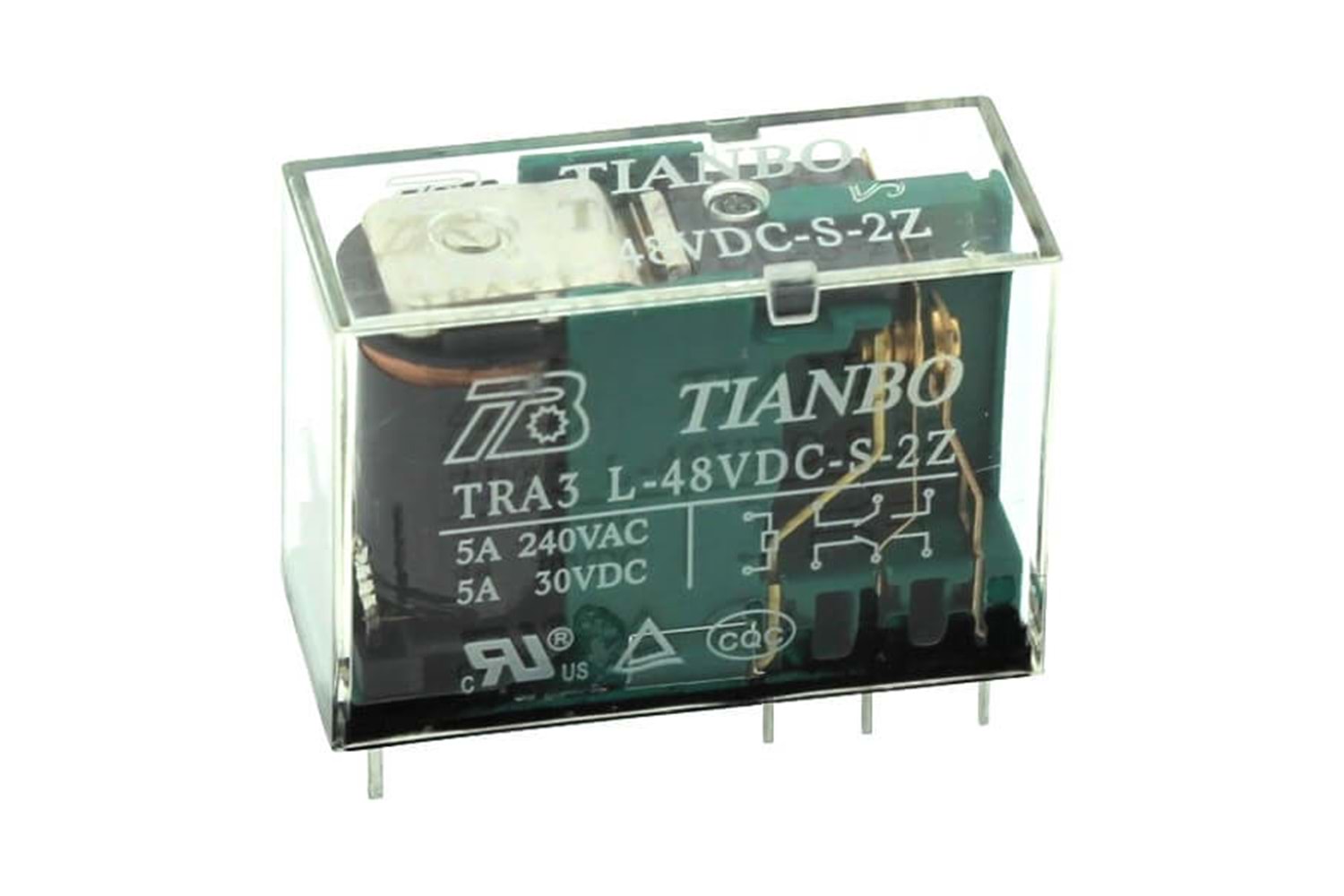 RELAY POWER 5A 12VDC 2P Transparent Cover THT