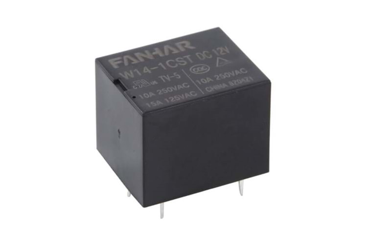 RELAY POWER 10A 12VDC 1FormC PCB TYPE (JS1) 5PIN THT