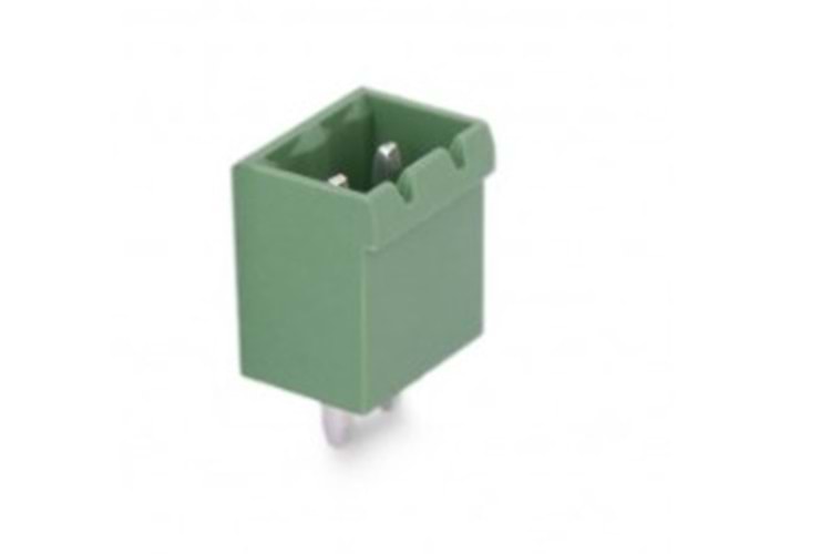 TERM 2P 5.08mm 180* GREEN CLOSED MALE THT